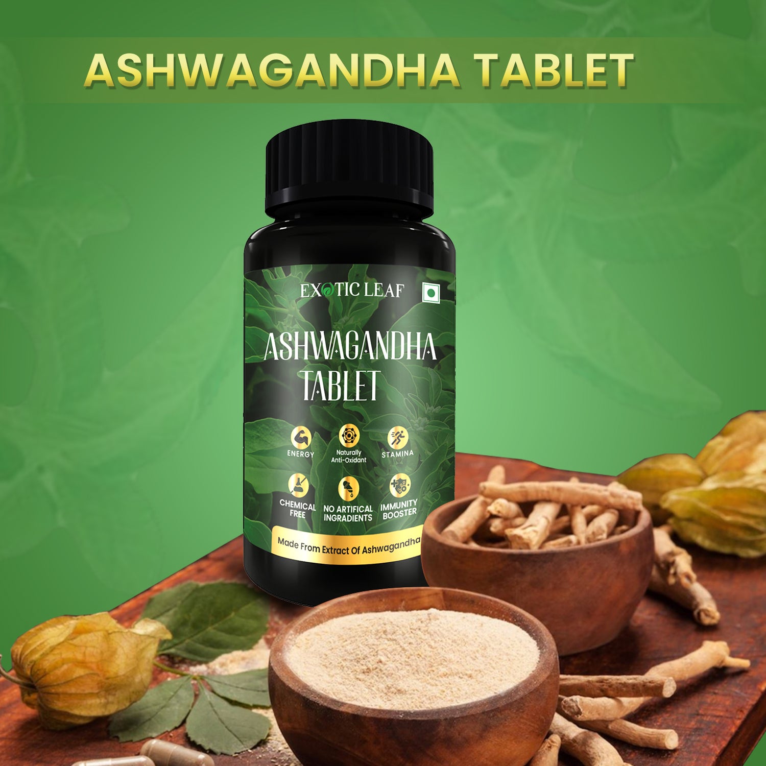 Ashwagandha Tablet (120 Count) Exotic Leaf