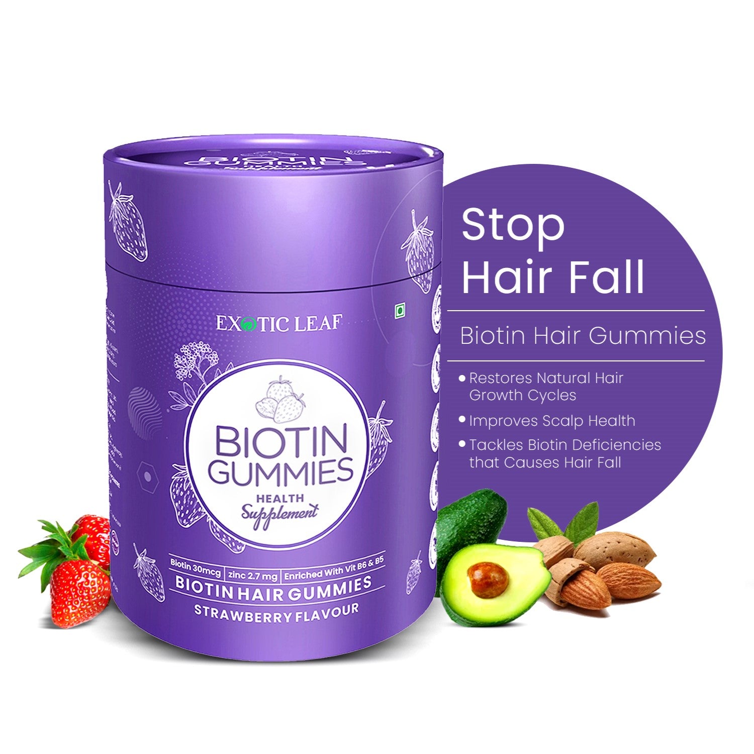 Biotin Gummie For Strong Nails and Shiny Hair