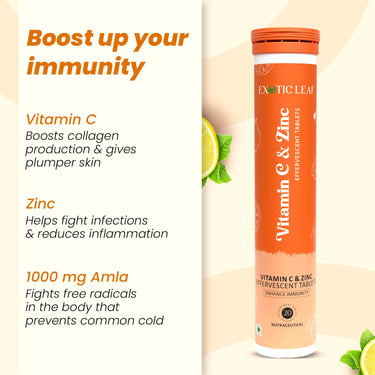 Vitamin C and Zinc for Immunity Booster  Effervescent Tablets
