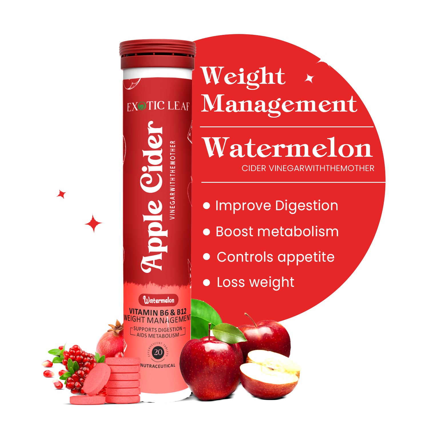 Apple Cider Effervescent Tablet "Watermelon Apple Flavour"